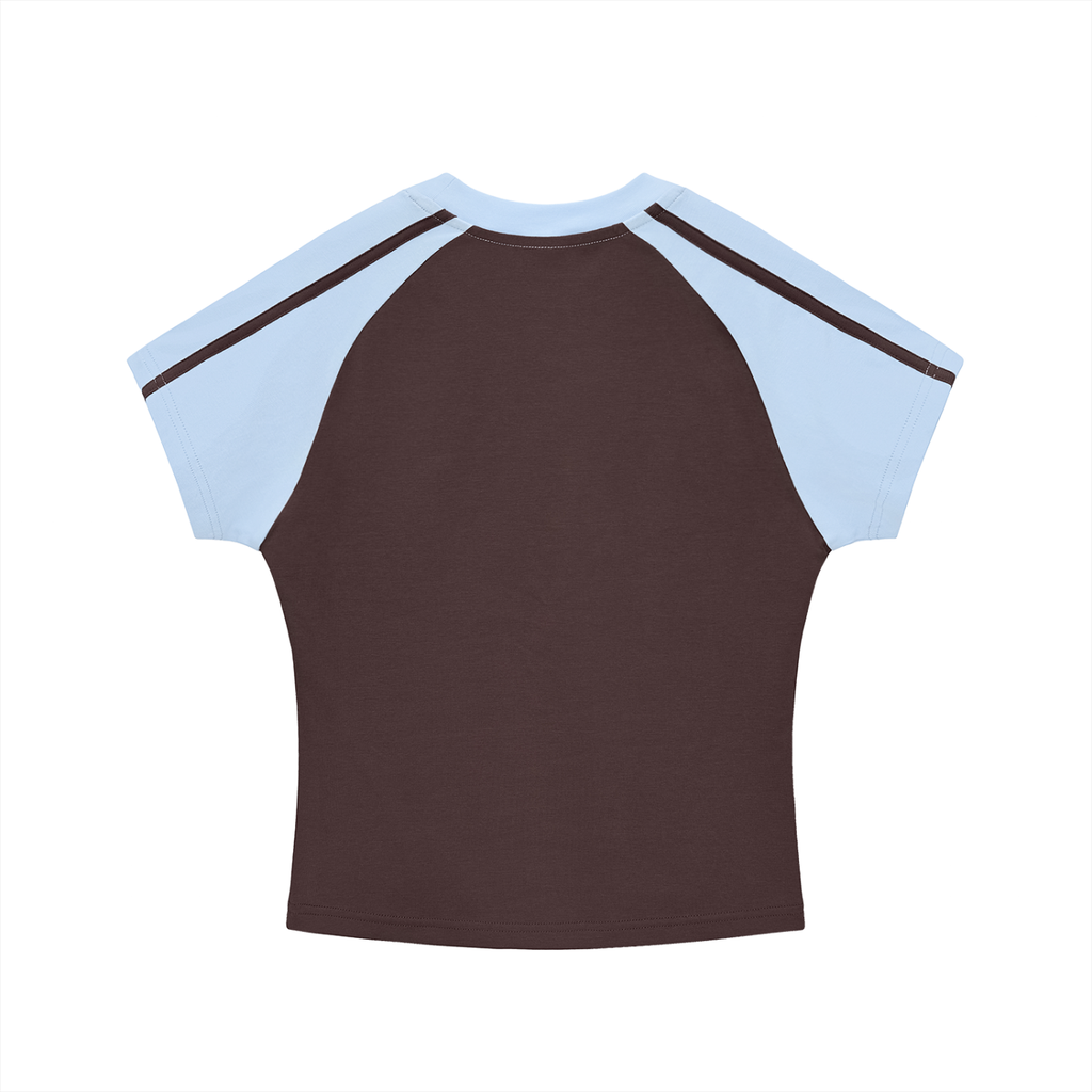 Contrast Stripes Bodycon Raglan  Sleeve T-Shirt ONEMORE