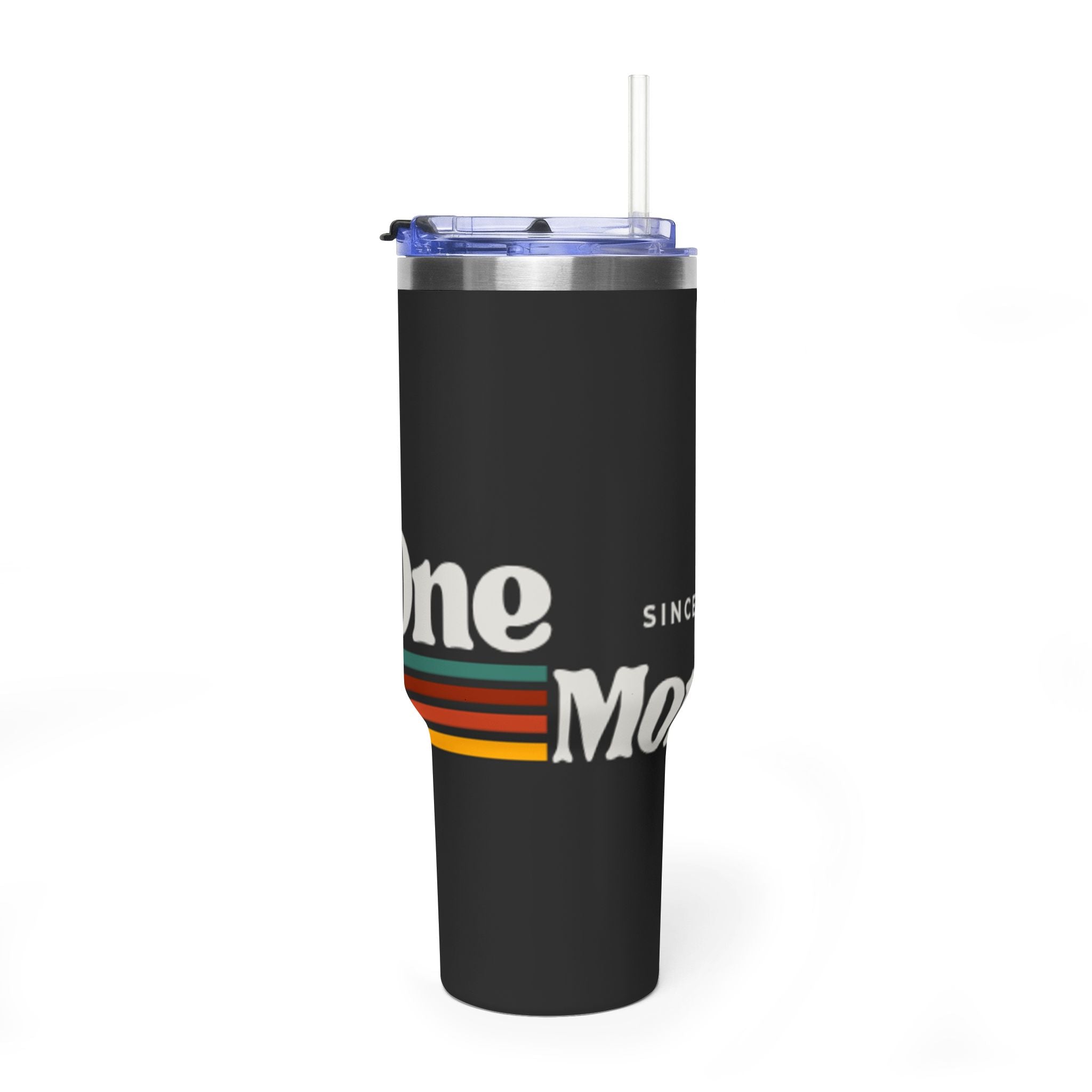40oz Vacuum Tumbler – Retro 'One More' Stripes Insulated Travel Cup