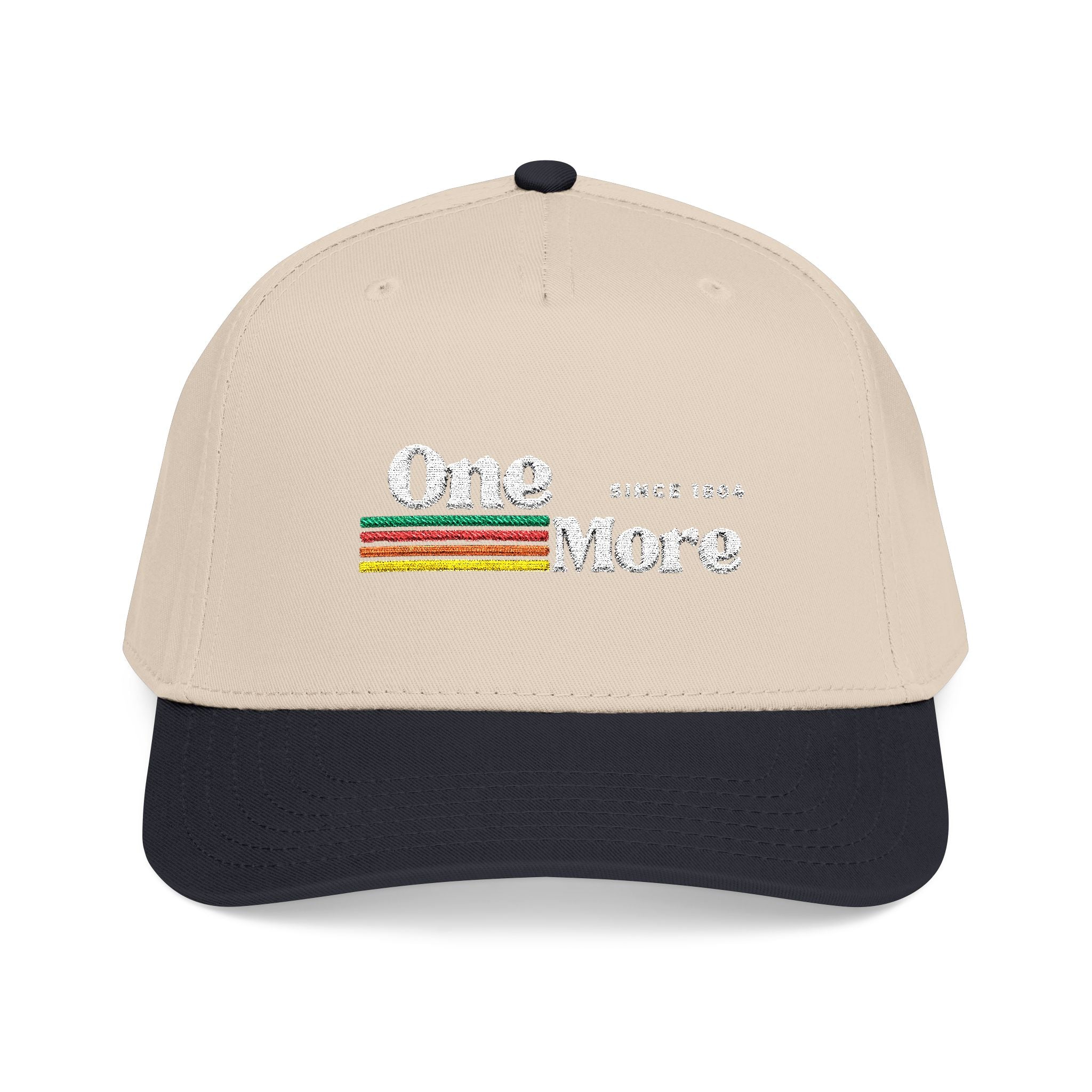 Baseball Cap — "One More" Retro Stripe Embroidered Hat