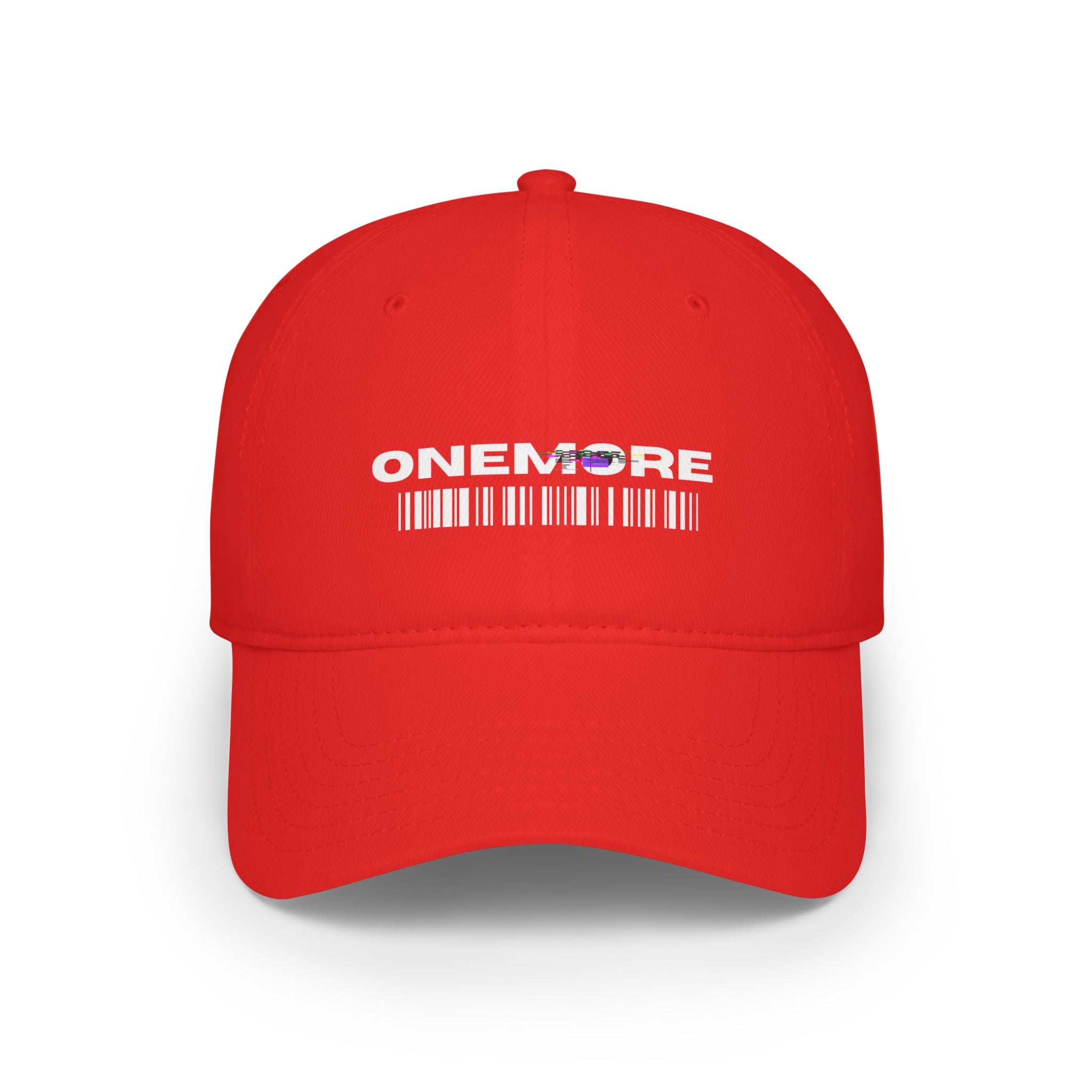 Stylish Red Low Profile Baseball Cap with 'ONEMORE' Design | Casual Accessory for Everyday Wear, Gift Idea, Sports, Outdoor Activities