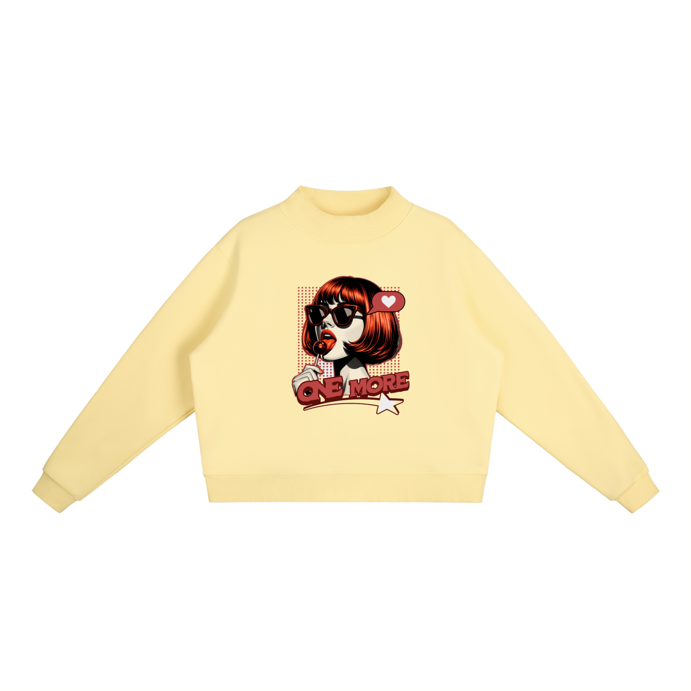 Essential Fleece Mock-Neck Crew Sweatshirt ONEMORE