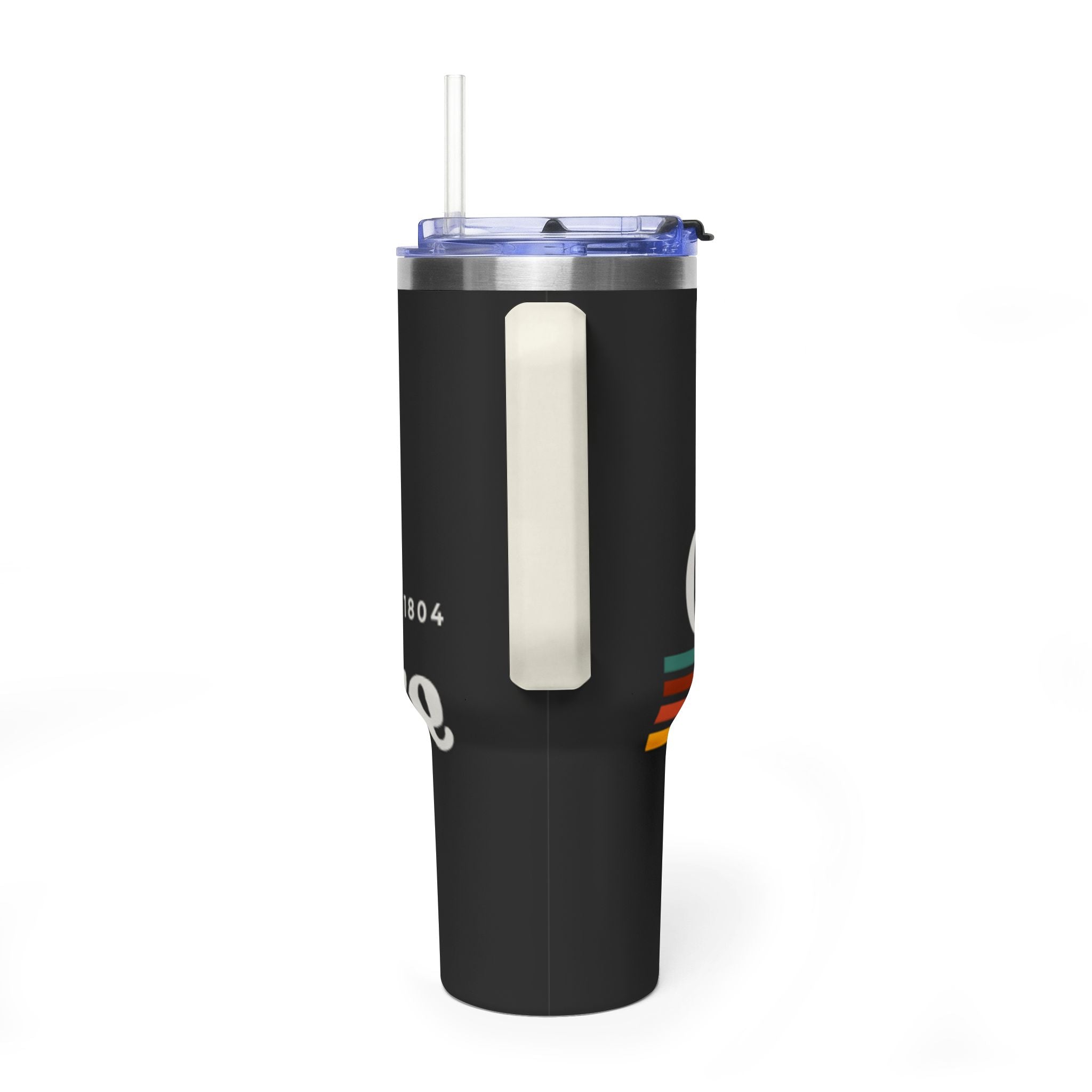 40oz Vacuum Tumbler – Retro 'One More' Stripes Insulated Travel Cup