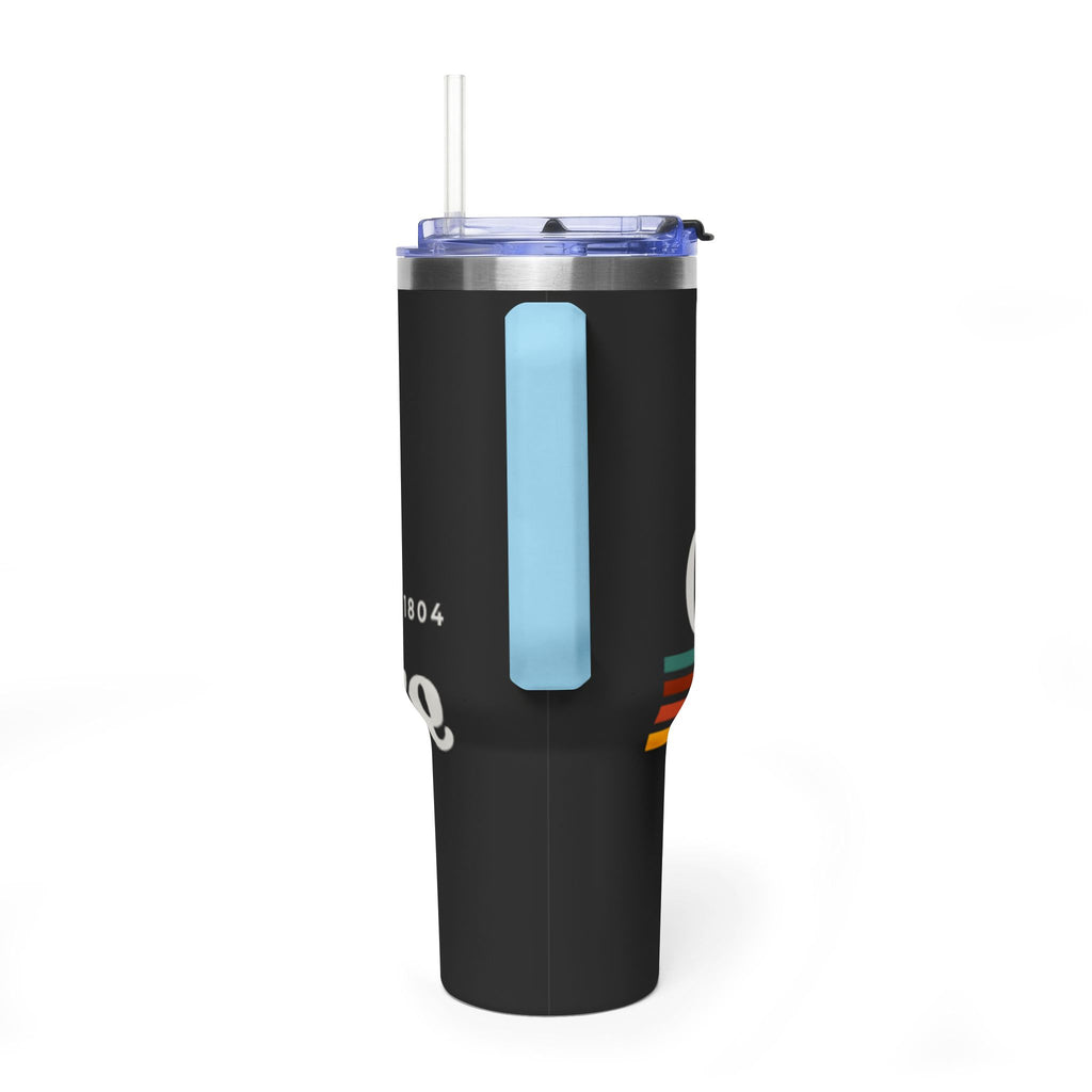 40oz Vacuum Tumbler – Retro 'One More' Stripes Insulated Travel Cup