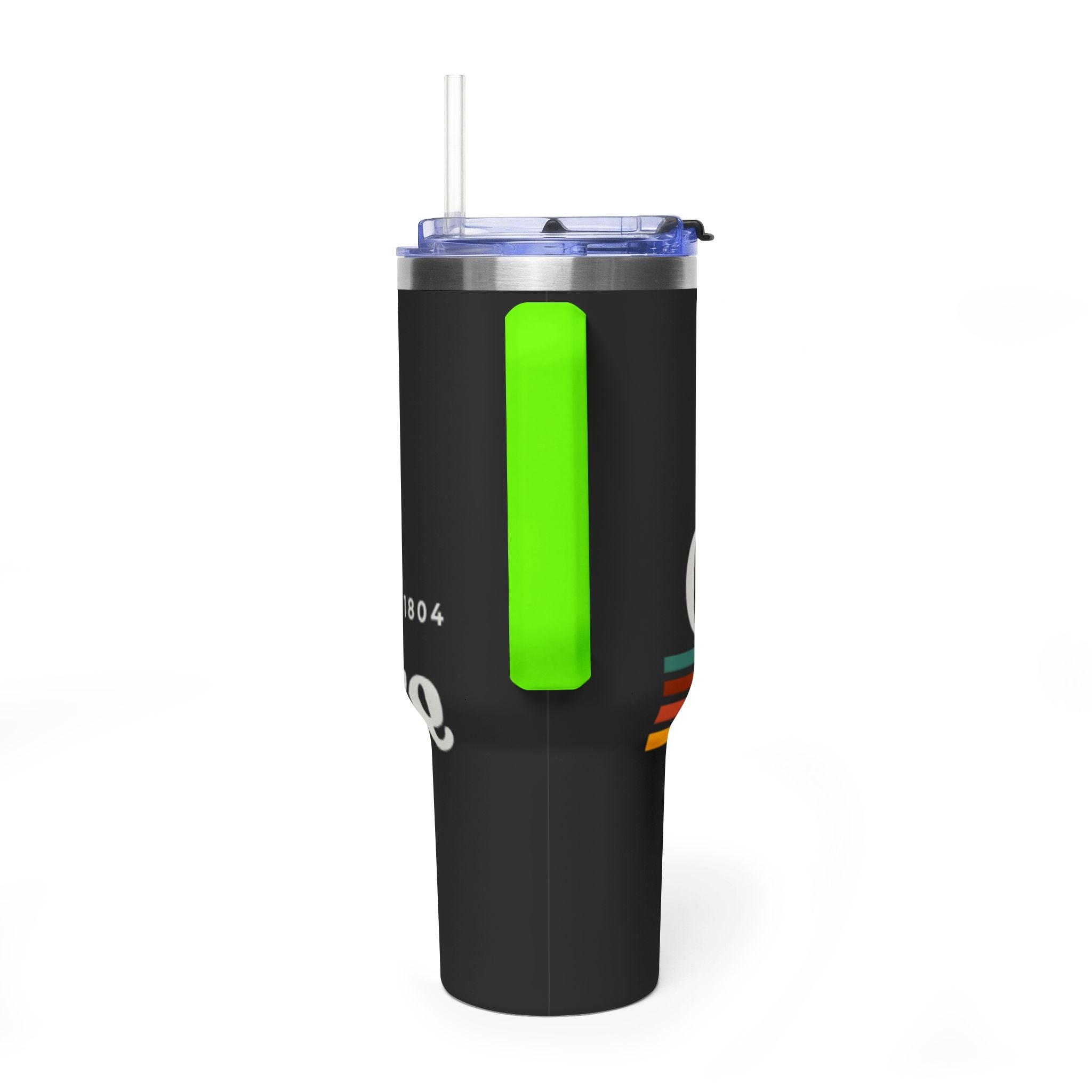 40oz Vacuum Tumbler – Retro 'One More' Stripes Insulated Travel Cup