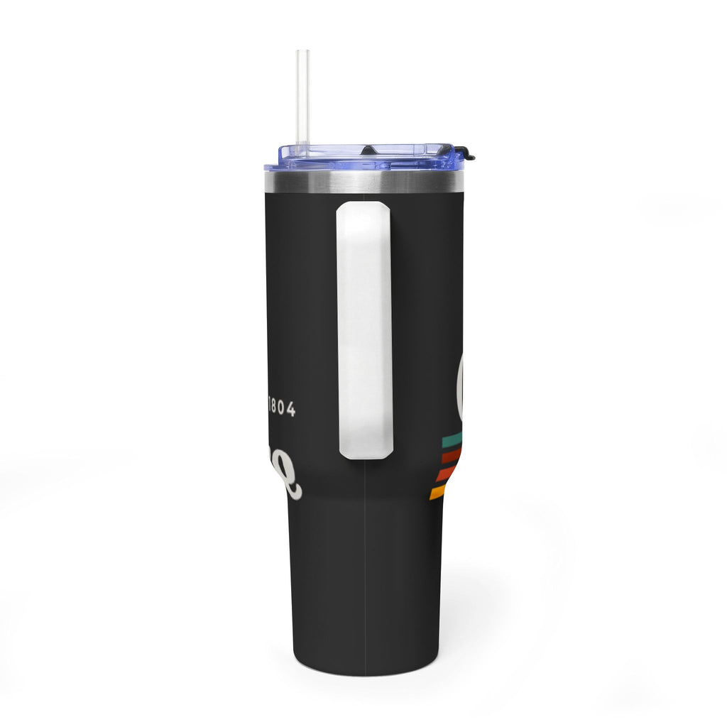 40oz Vacuum Tumbler – Retro 'One More' Stripes Insulated Travel Cup