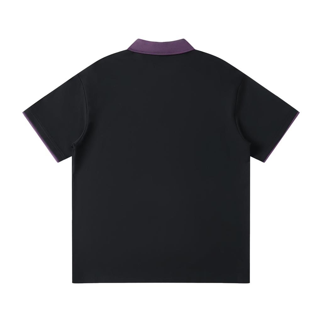 Contrast Collar Raglan Polo Shirt ONEMORE