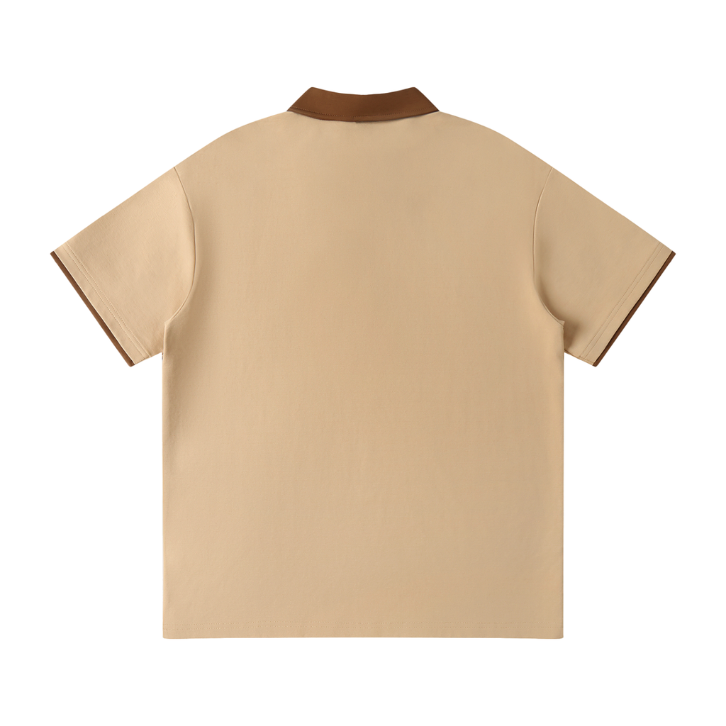 Contrast Collar Raglan Polo Shirt ONEMORE