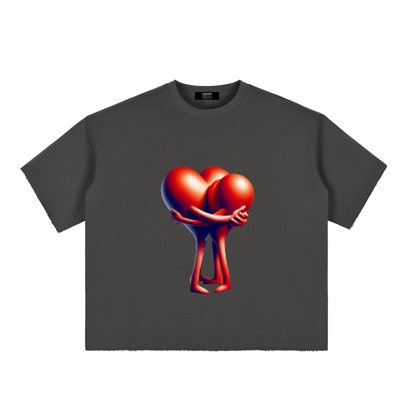 Boxy Half-Sleeve Raw-Edge T-Shirt ONEMORE