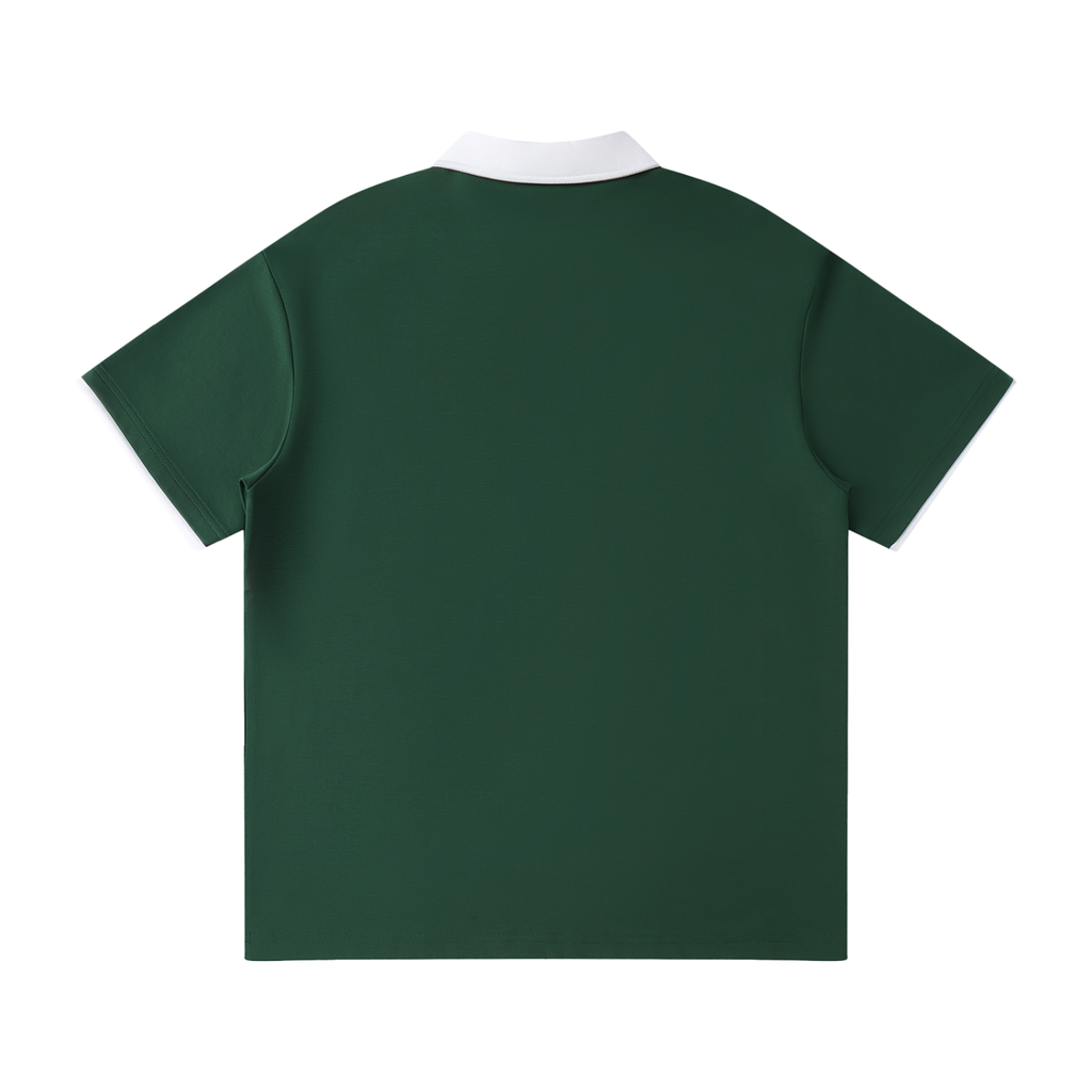 Contrast Collar Raglan Polo Shirt ONEMORE