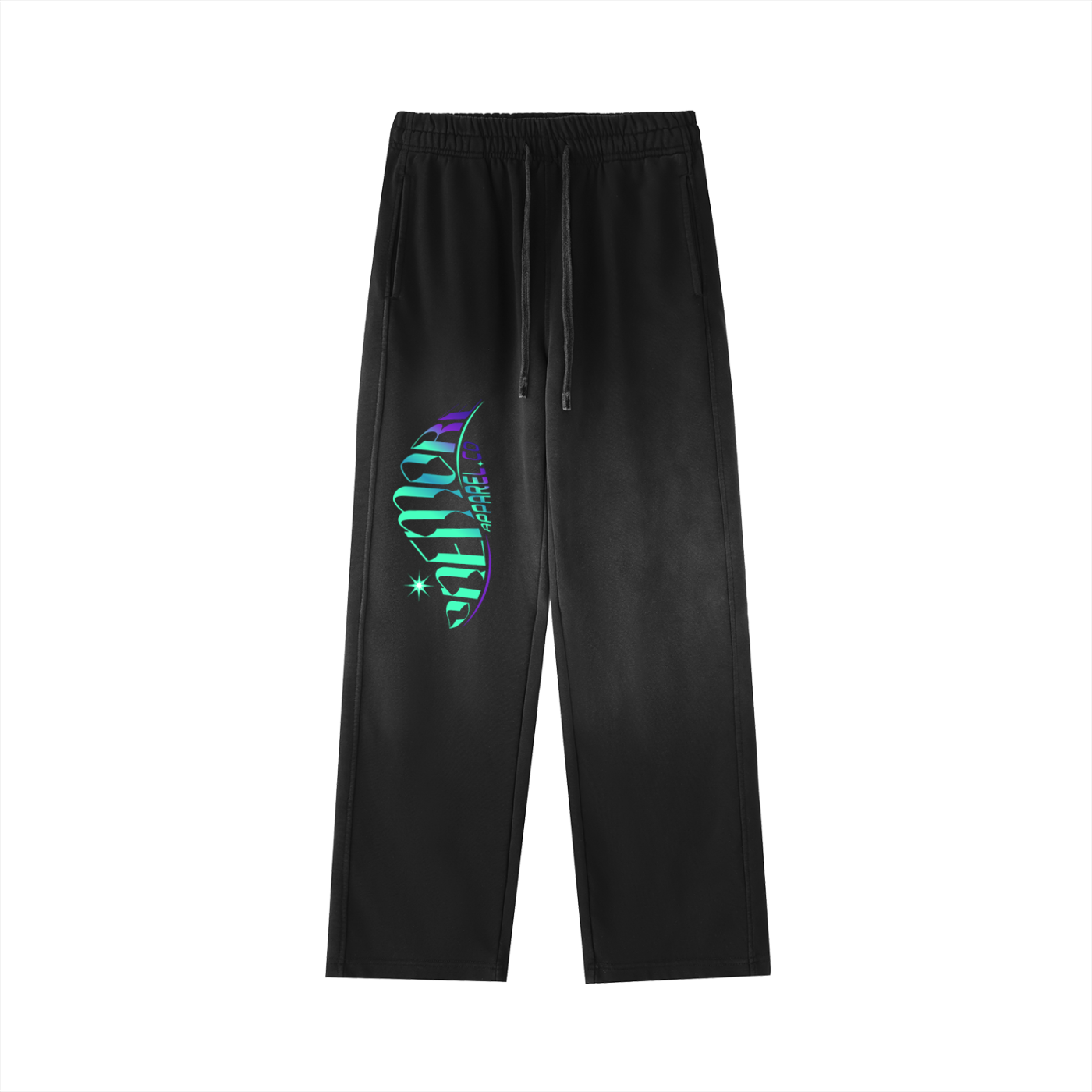 Vintage Washed Gradient Straight-Leg Sweatpants