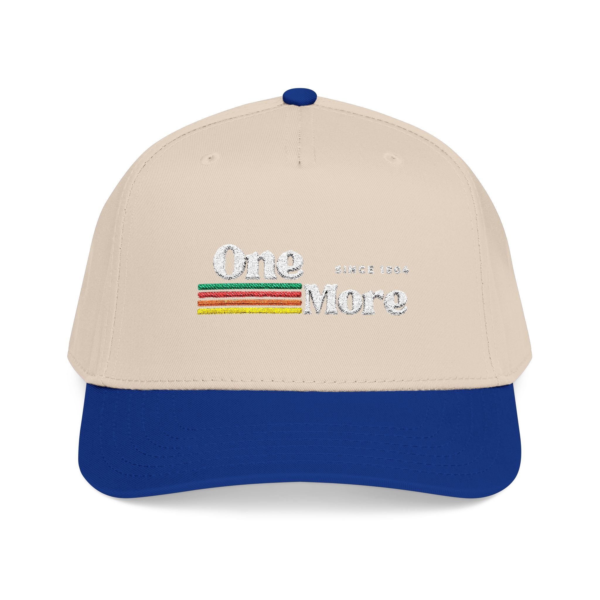 Baseball Cap — "One More" Retro Stripe Embroidered Hat