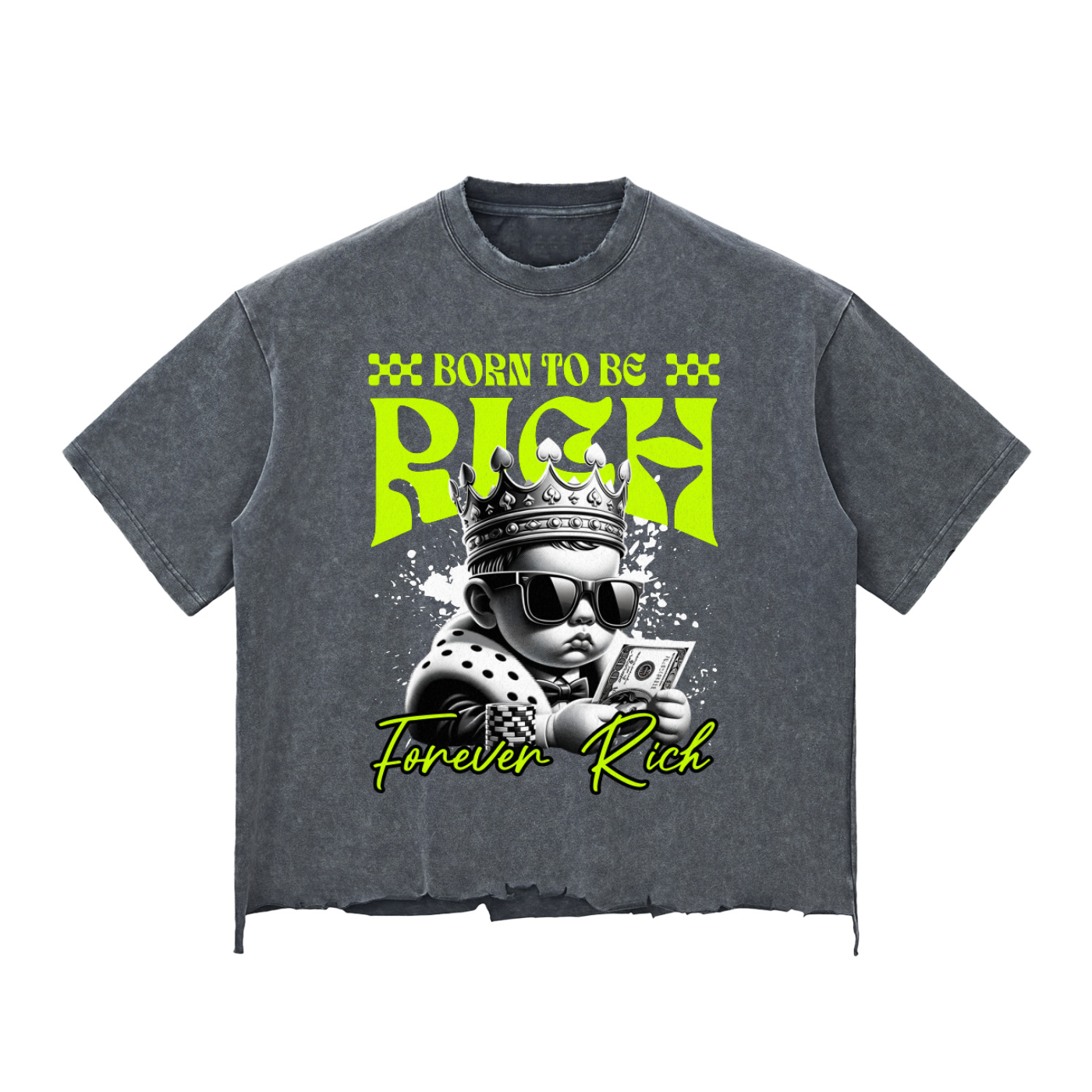 Snow Wash Raw-Hem Boxy T-shirt