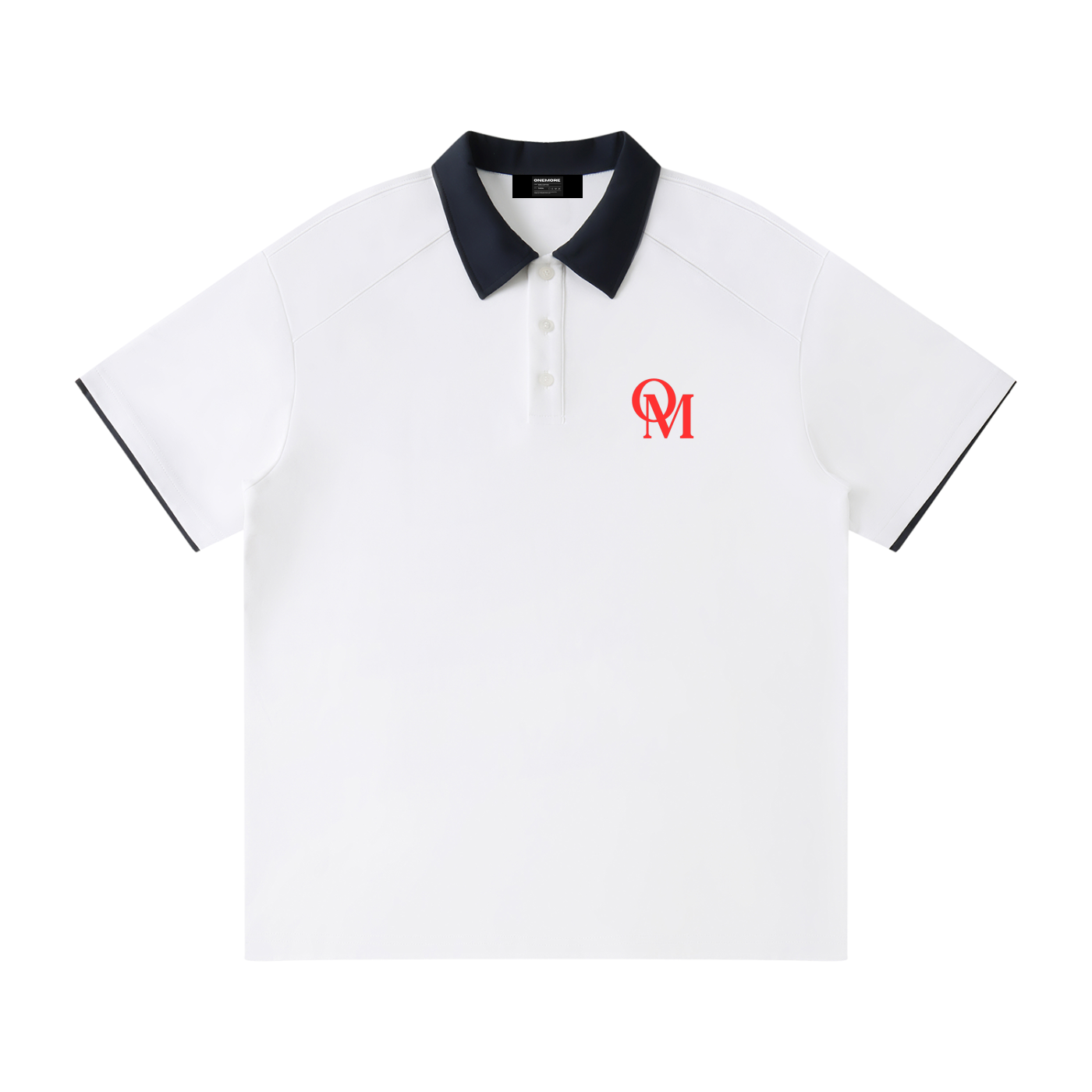 Contrast Collar Raglan Polo Shirt ONEMORE