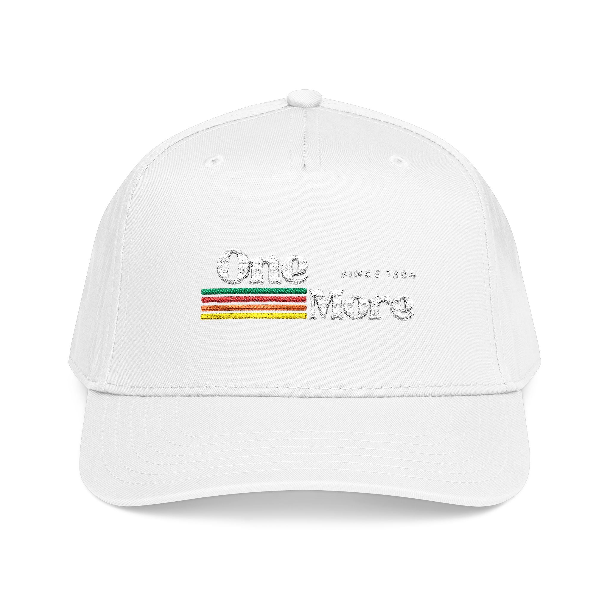 Baseball Cap — "One More" Retro Stripe Embroidered Hat
