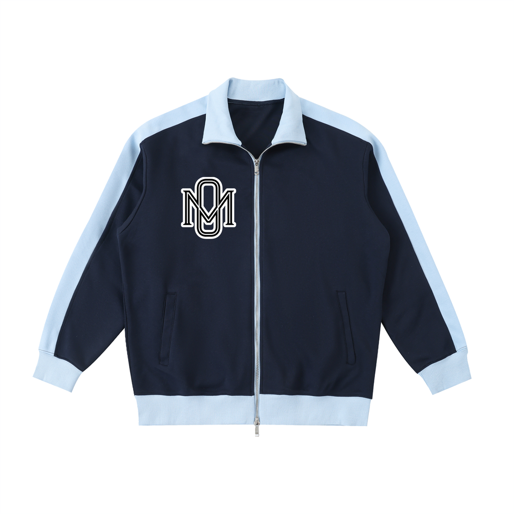 Contrast Trim Stand Collar Jacket