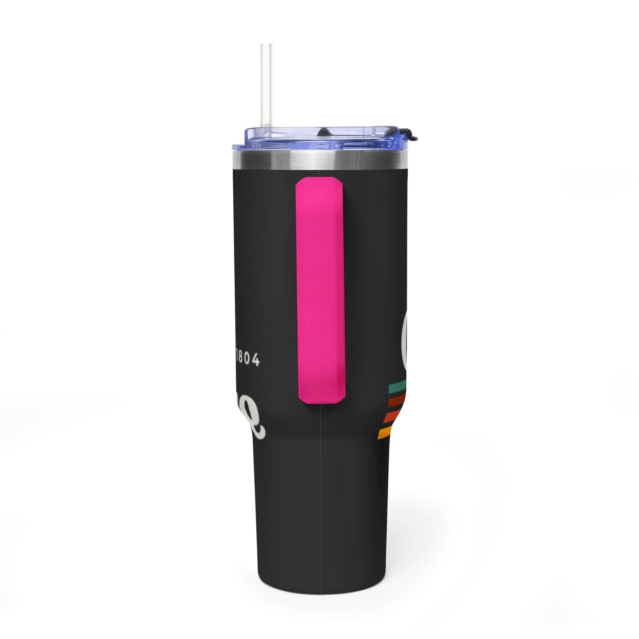 40oz Vacuum Tumbler – Retro 'One More' Stripes Insulated Travel Cup