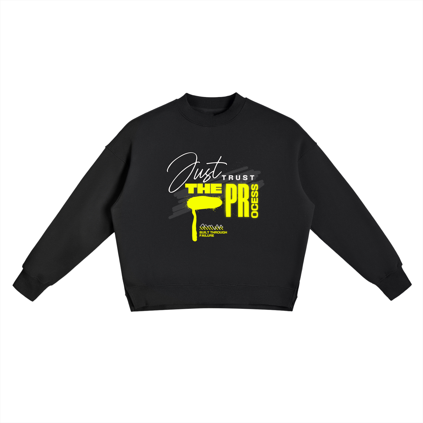 Fleece Side Slit Crewneck Sweatshirt ONEMORE