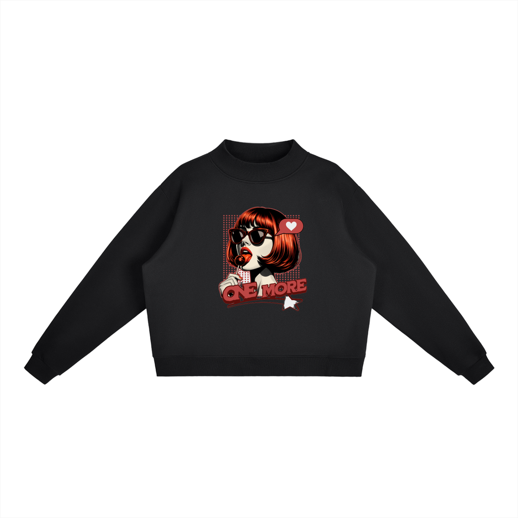 Essential Fleece Mock-Neck Crew Sweatshirt ONEMORE