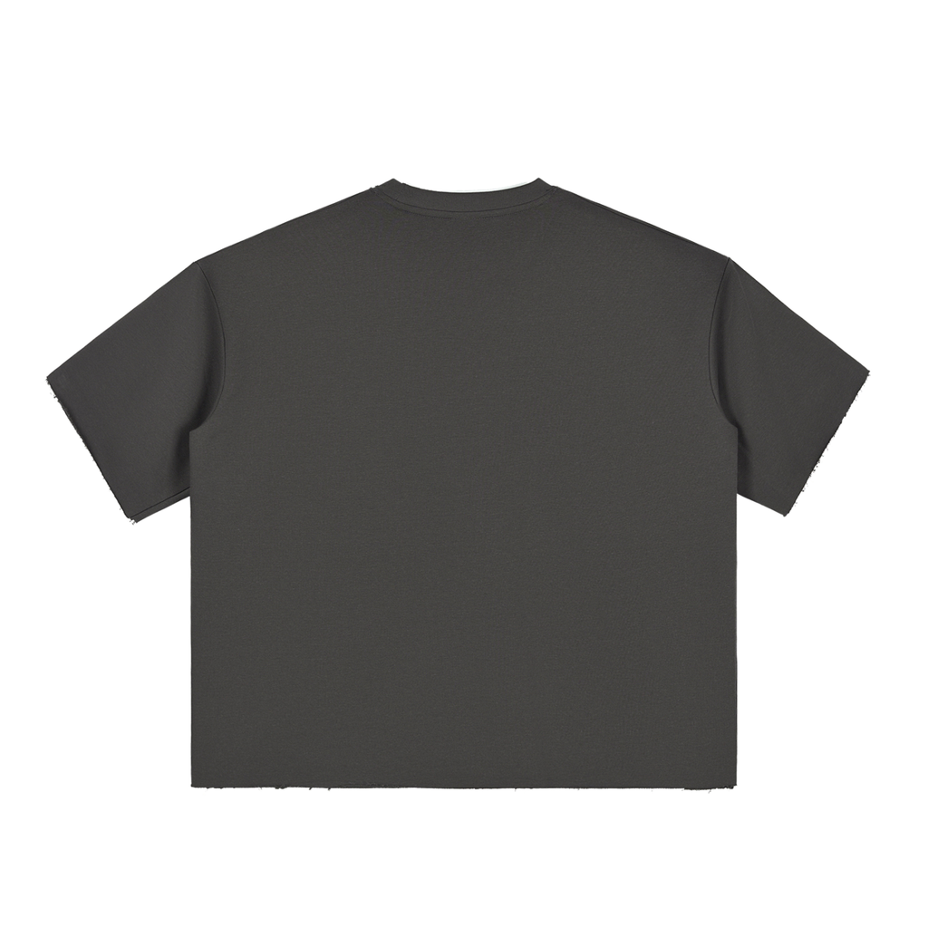 Boxy Half-Sleeve Raw-Edge T-Shirt ONEMORE
