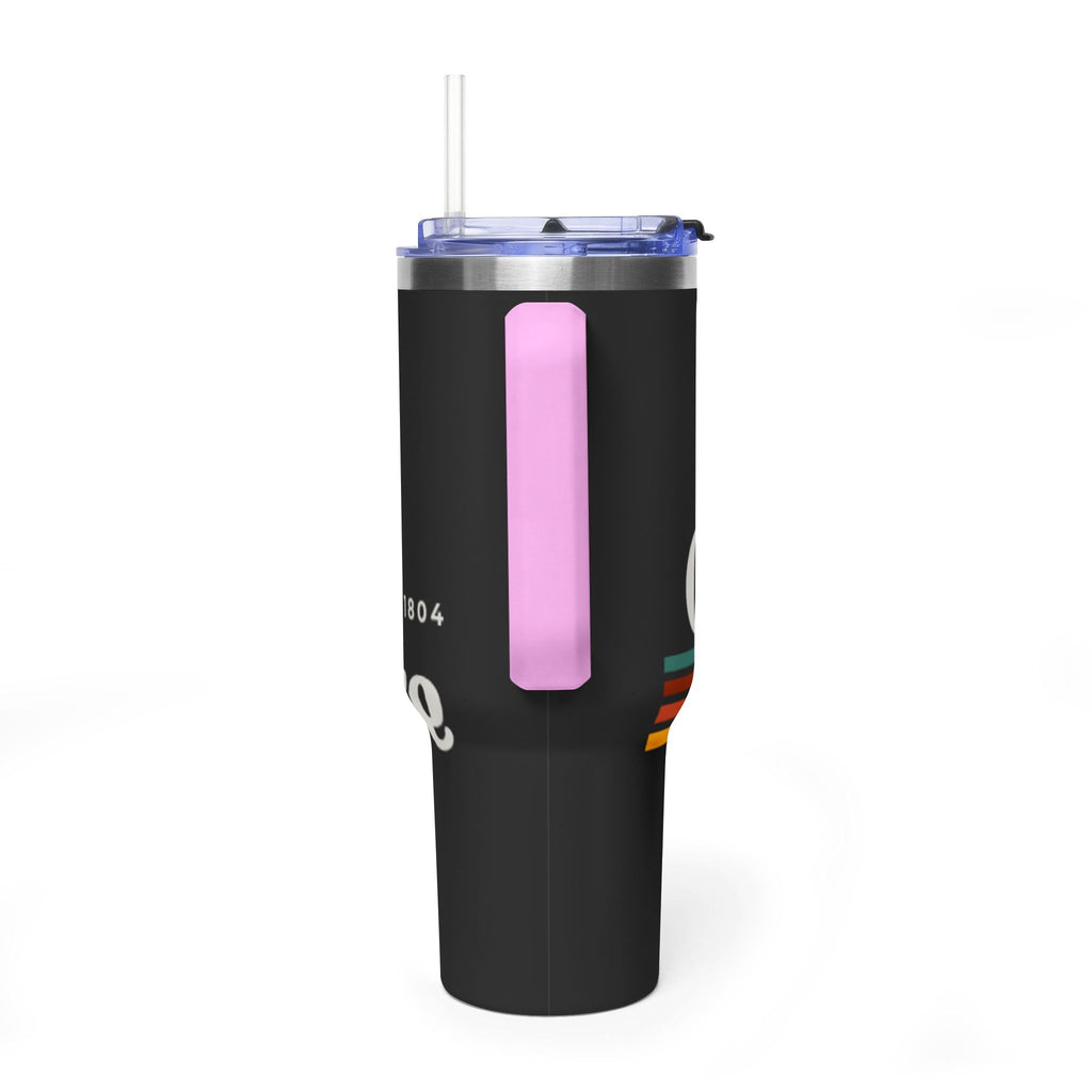 40oz Vacuum Tumbler – Retro 'One More' Stripes Insulated Travel Cup