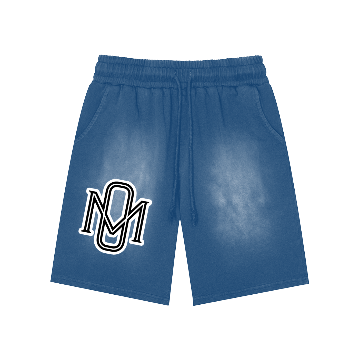 Rectangle Patch Monkey Washed Shorts