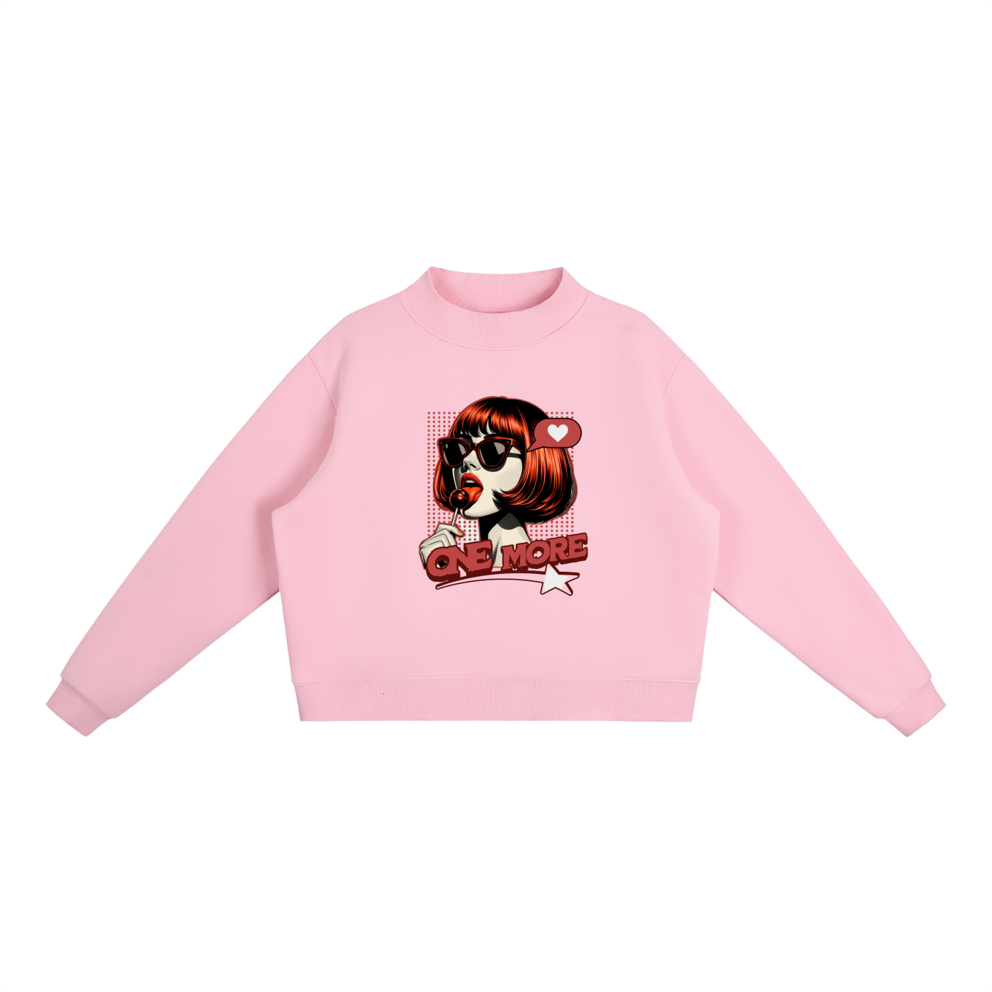 Essential Fleece Mock-Neck Crew Sweatshirt ONEMORE