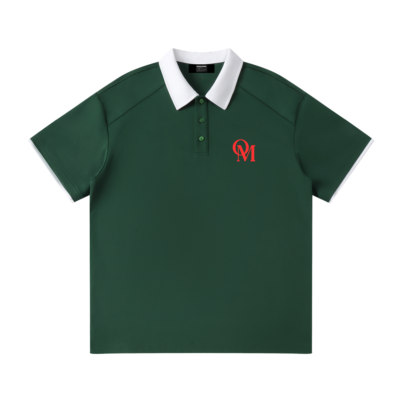 Contrast Collar Raglan Polo Shirt ONEMORE