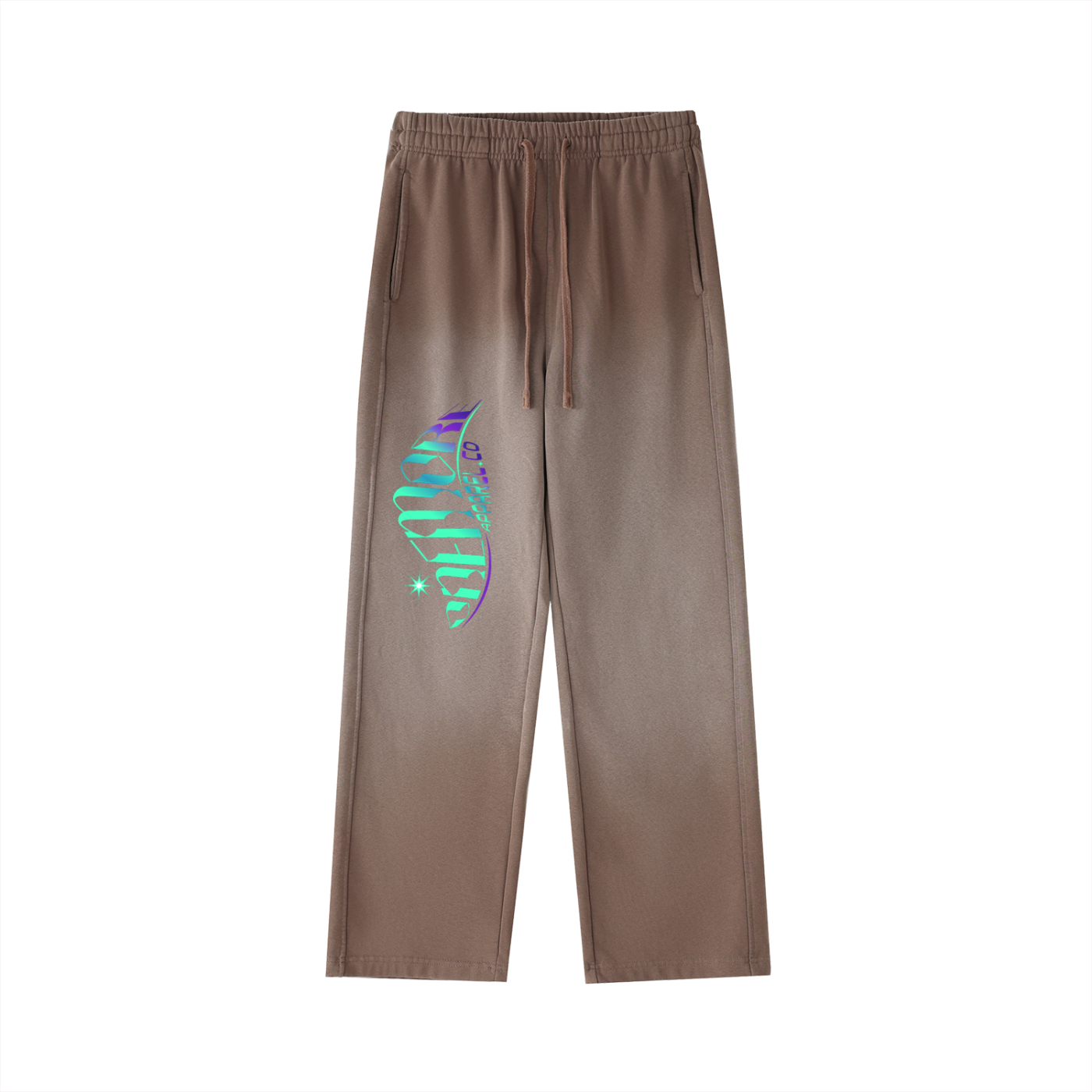Vintage Washed Gradient Straight-Leg Sweatpants