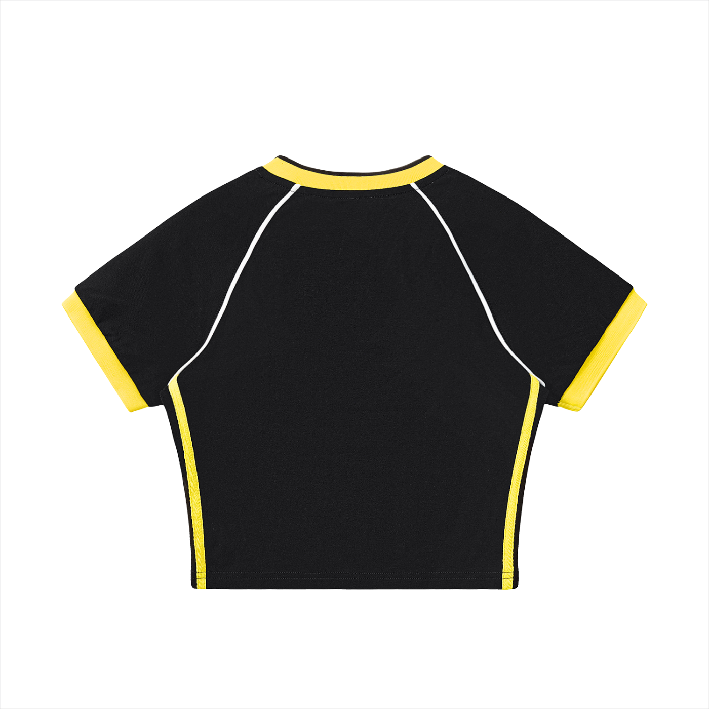 Contrast Trim V-Neck Crop T-Shirt ONEMORE 509