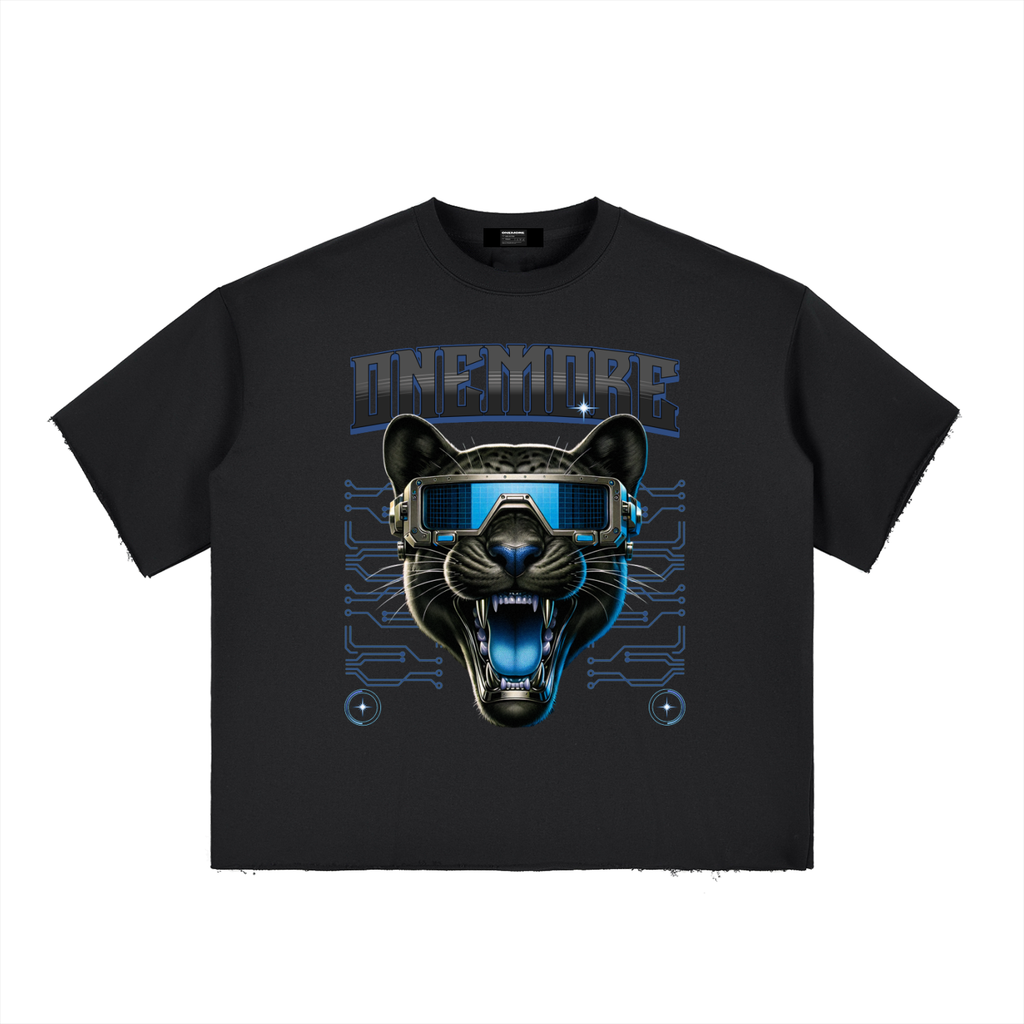 Boxy Half-Sleeve Raw-Edge T-Shirt ONEMORE