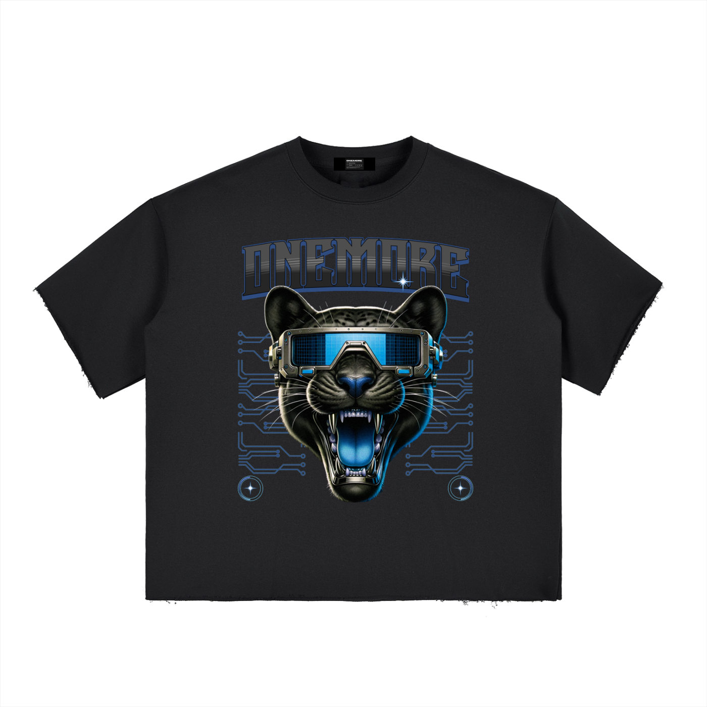 Boxy Half-Sleeve Raw-Edge T-Shirt ONEMORE