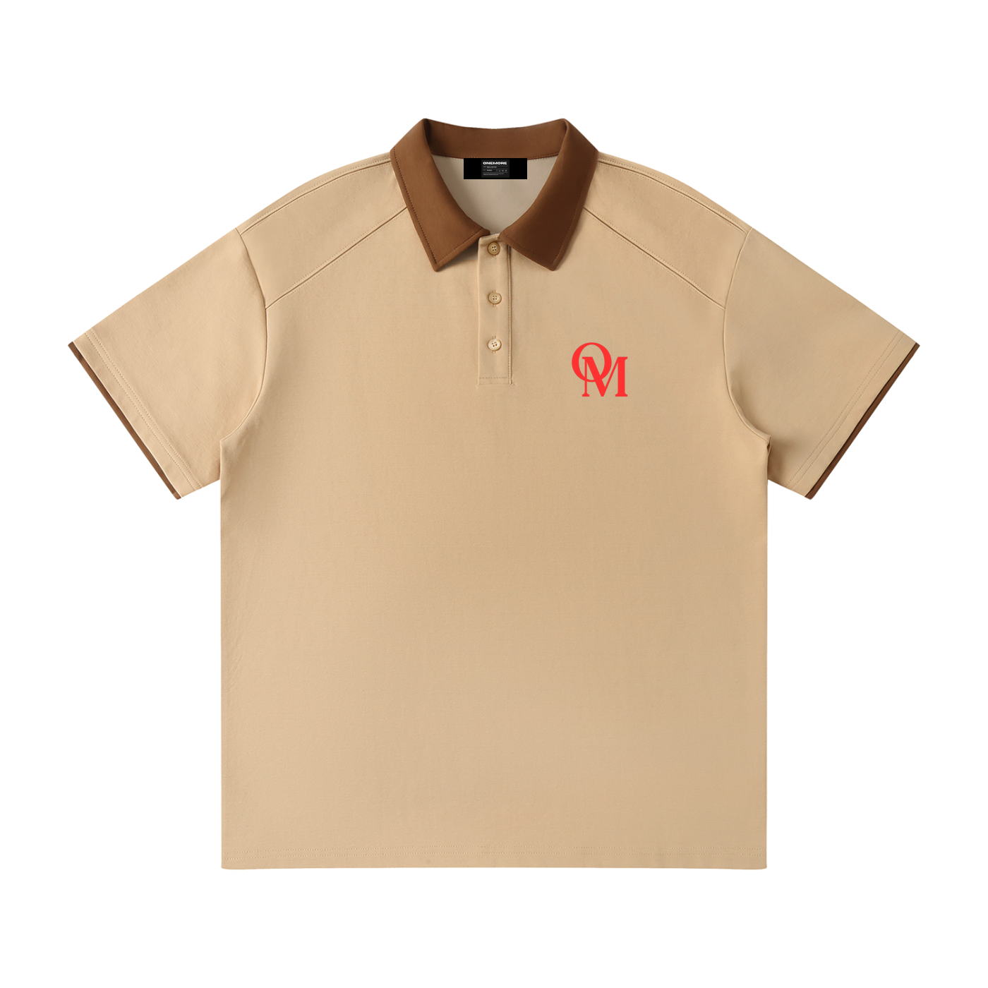 Contrast Collar Raglan Polo Shirt ONEMORE