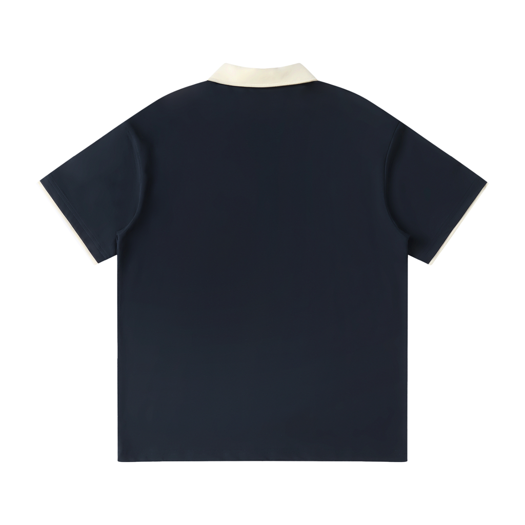 Contrast Collar Raglan Polo Shirt ONEMORE