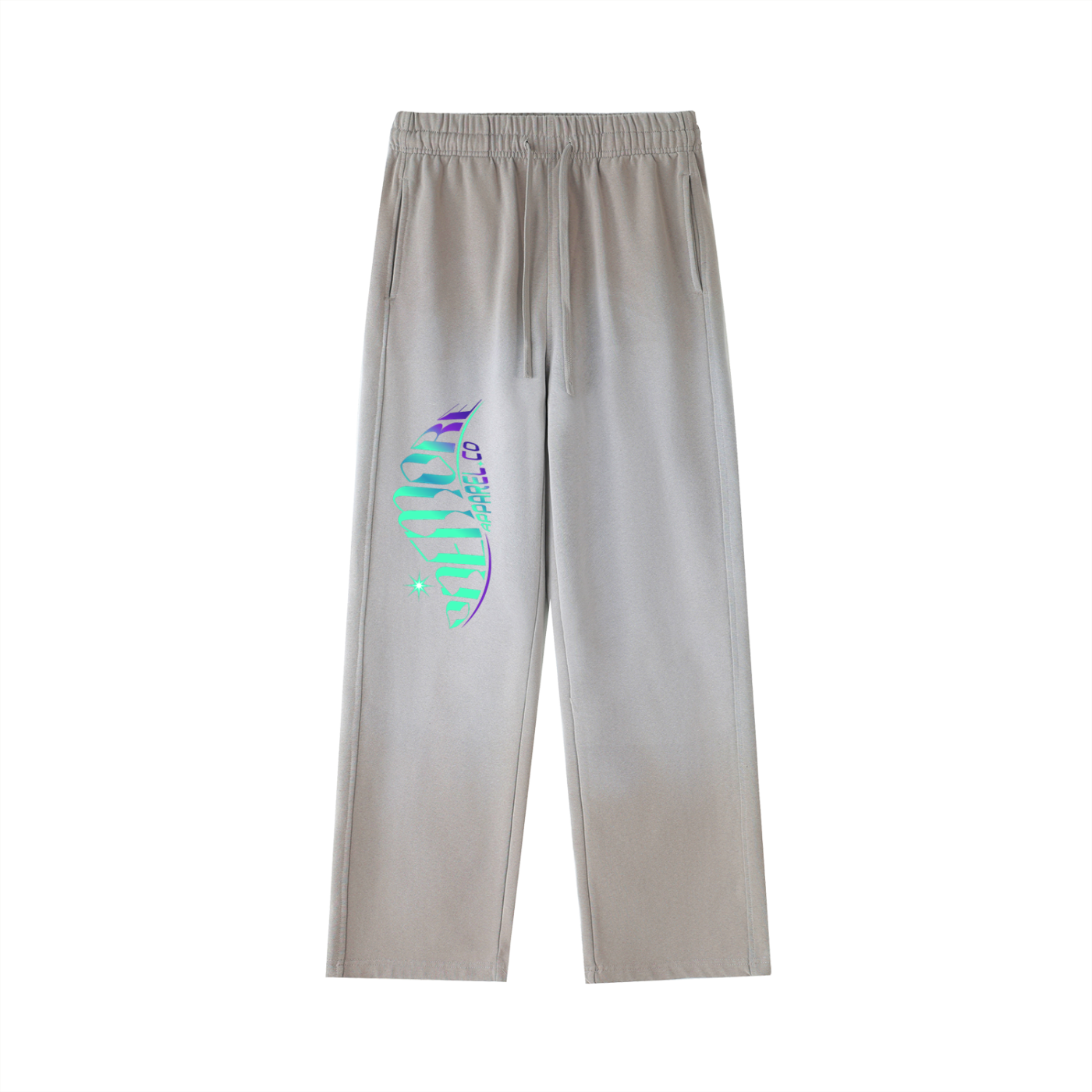 Vintage Washed Gradient Straight-Leg Sweatpants