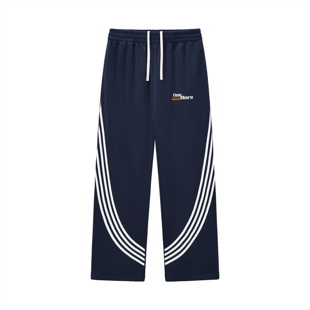 Curved Stripe Straight Sweatpants
