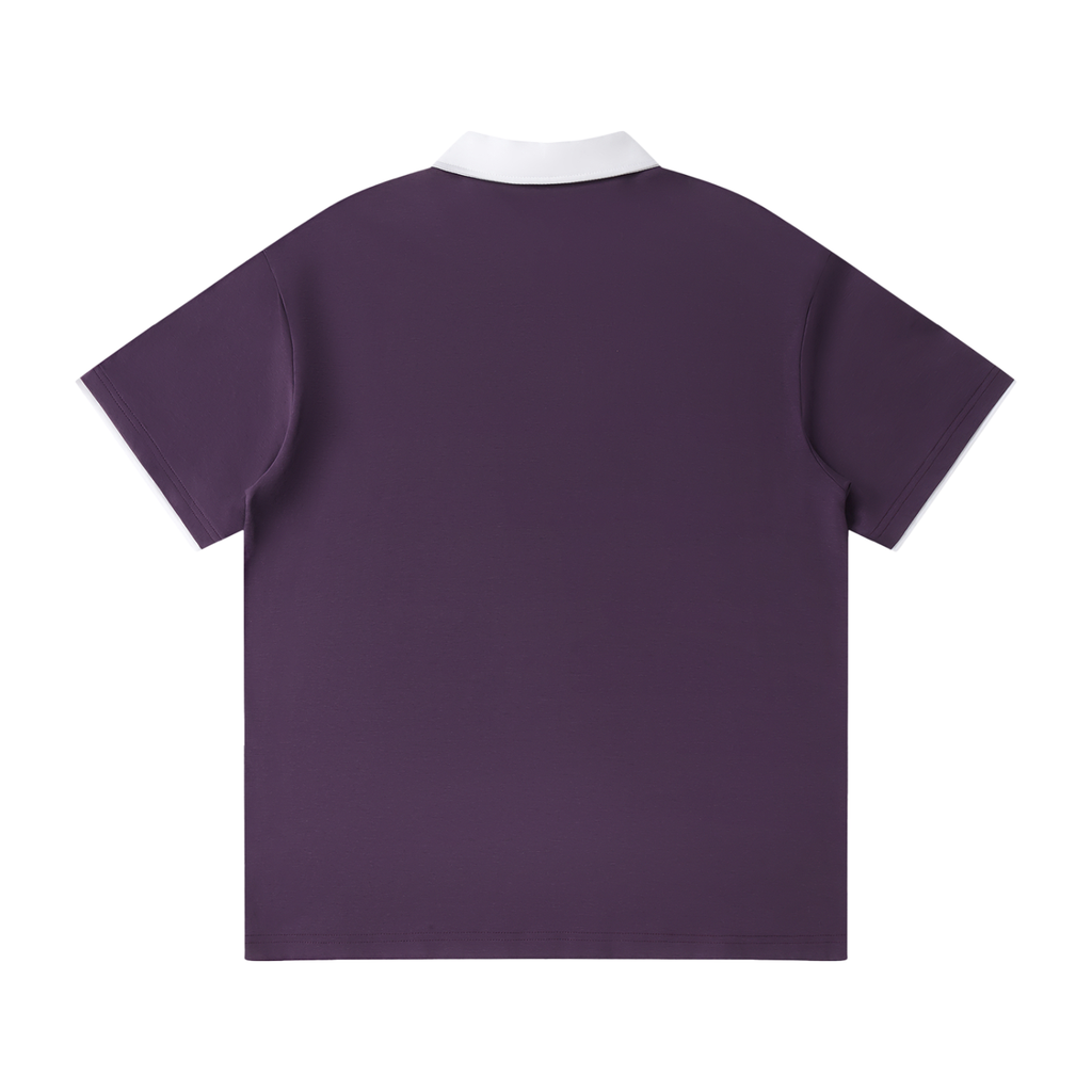 Contrast Collar Raglan Polo Shirt ONEMORE
