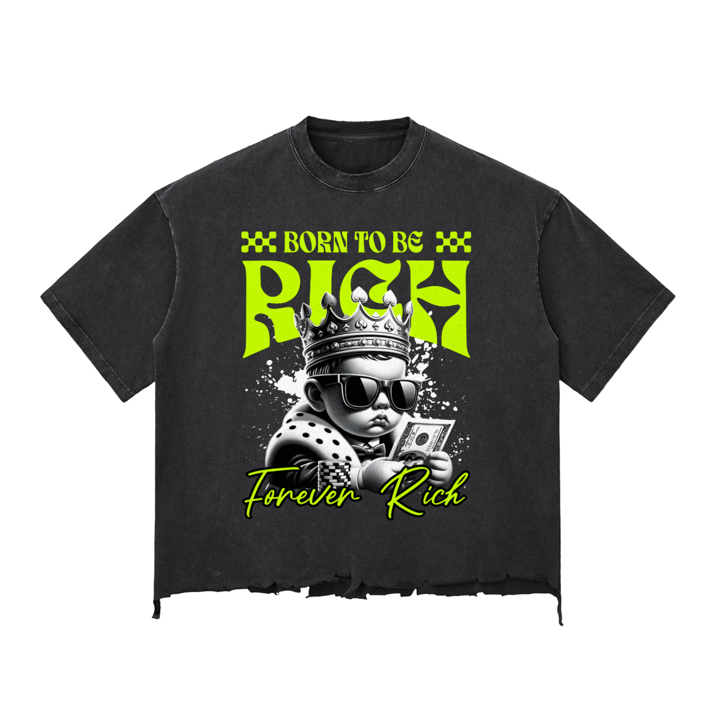 Snow Wash Raw-Hem Boxy T-shirt