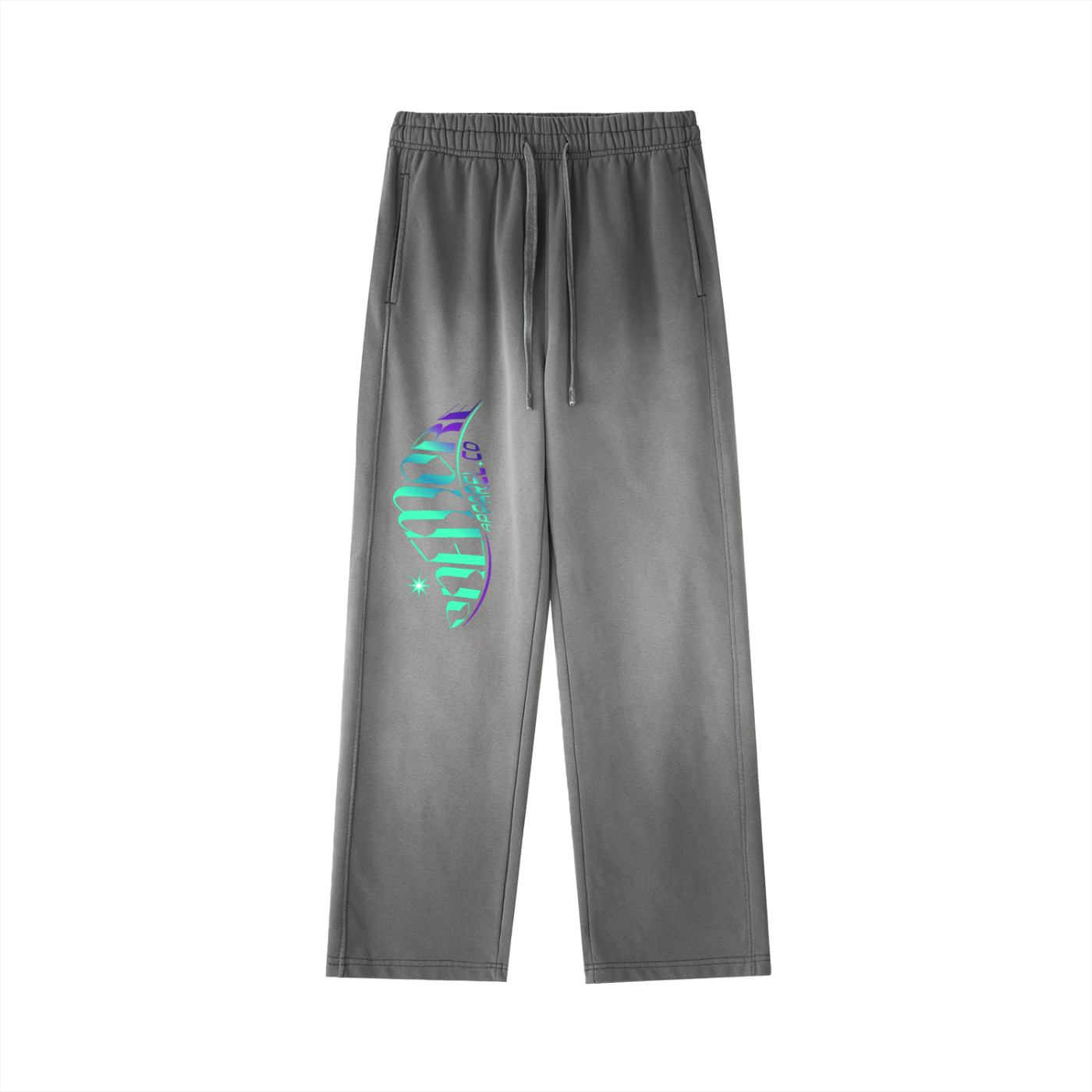 Vintage Washed Gradient Straight-Leg Sweatpants