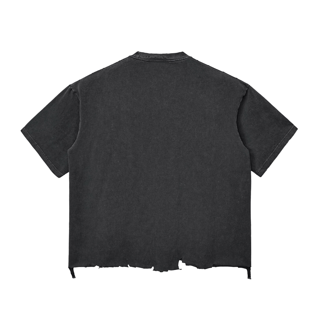 Snow Wash Raw-Hem Boxy T-shirt ONEMORE$