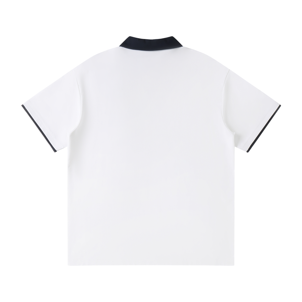 Contrast Collar Raglan Polo Shirt ONEMORE