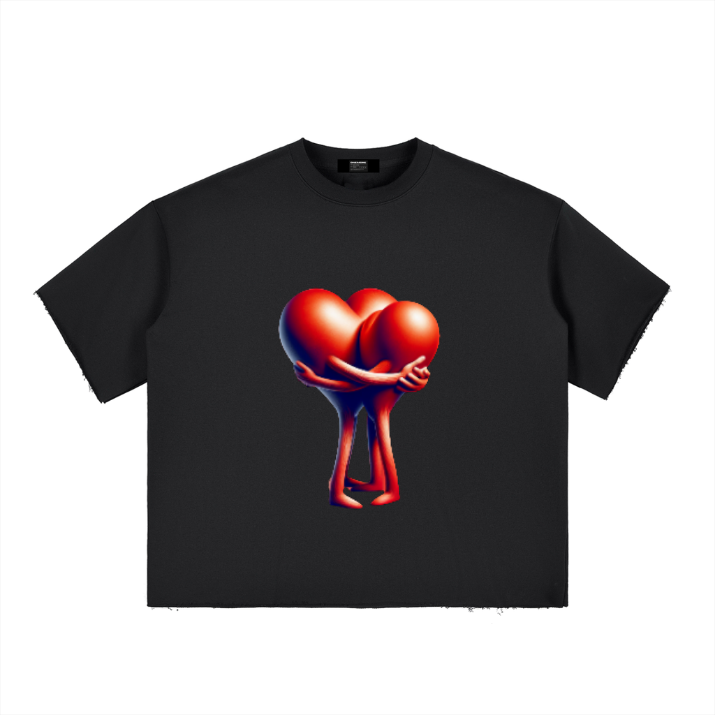 Boxy Half-Sleeve Raw-Edge T-Shirt ONEMORE