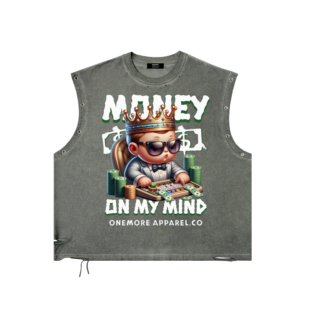 Distressed Grommet Eyelet Tank Top ONEMORE