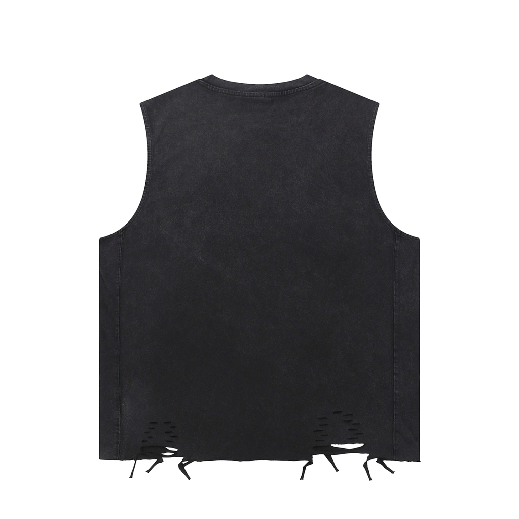 Snow Washed Raw-Hem Tank Top ONEMORE