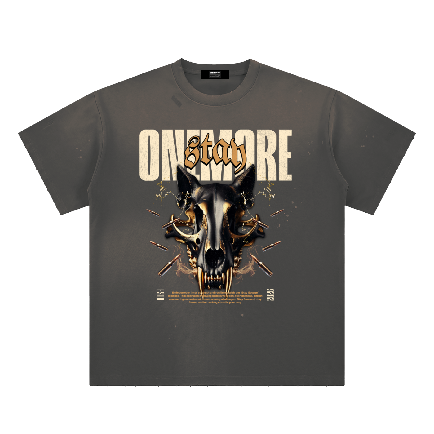 Hand-Frayed Sunfade Paint Splatter T-Shirt ONEMORE