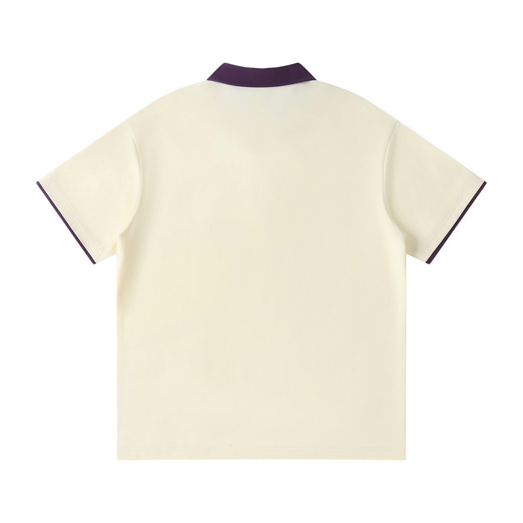 Contrast Collar Raglan Polo Shirt ONEMORE