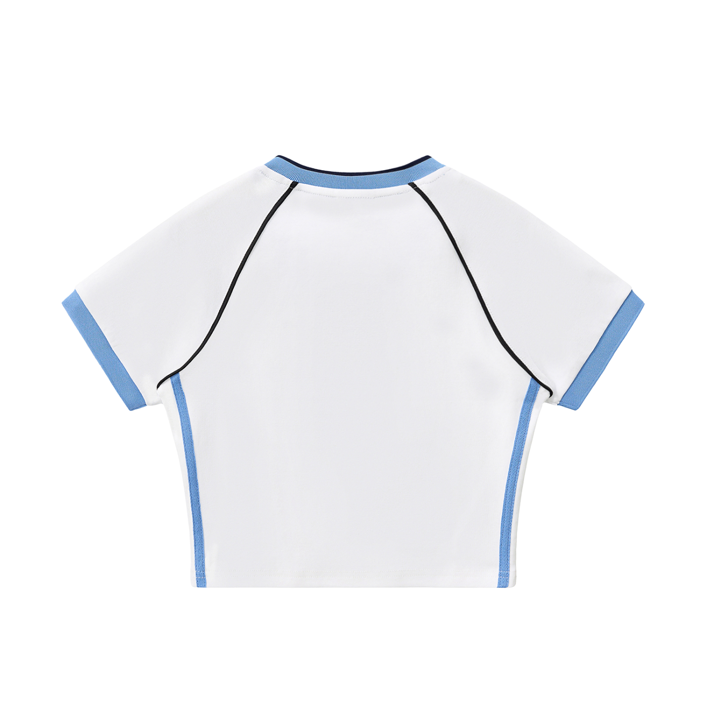 Contrast Trim V-Neck Crop T-Shirt ONEMORE 509