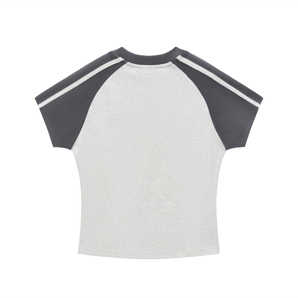 Contrast Stripes Bodycon Raglan  Sleeve T-Shirt ONEMORE