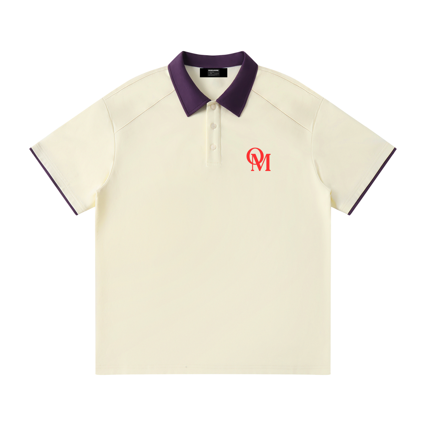 Contrast Collar Raglan Polo Shirt ONEMORE
