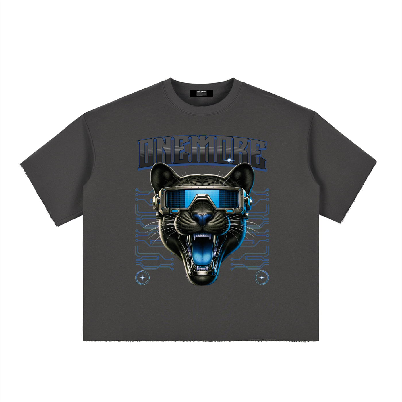 Boxy Half-Sleeve Raw-Edge T-Shirt ONEMORE