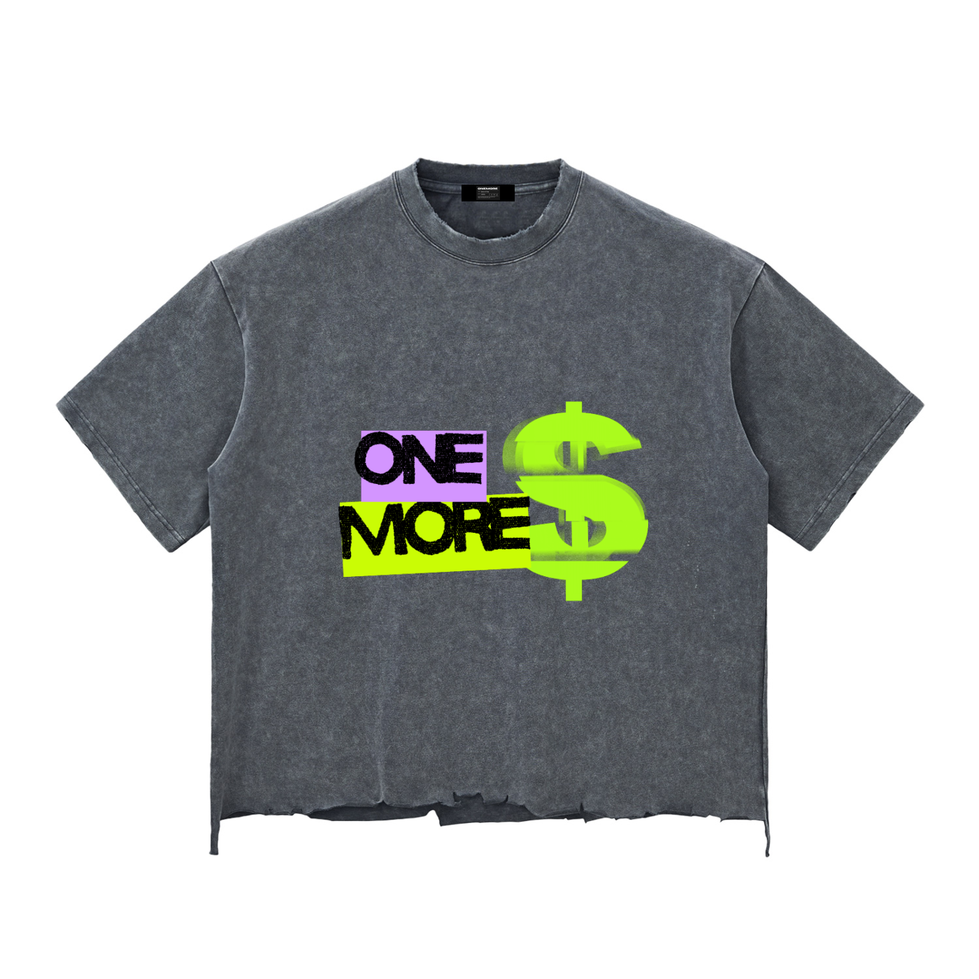 Snow Wash Raw-Hem Boxy T-shirt ONEMORE$